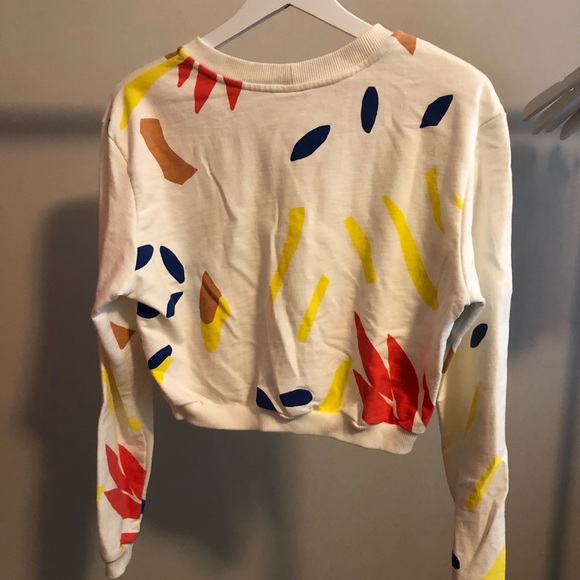 Maaji Cropped Sweatshirt Size Small Watercolor - Picture 4 of 6